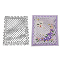 Rectangle Background Lattice Frame Metal Cutting Dies Diy Scrapbooking Photo Album Decorative Embossing Stencil Paper Card Craft