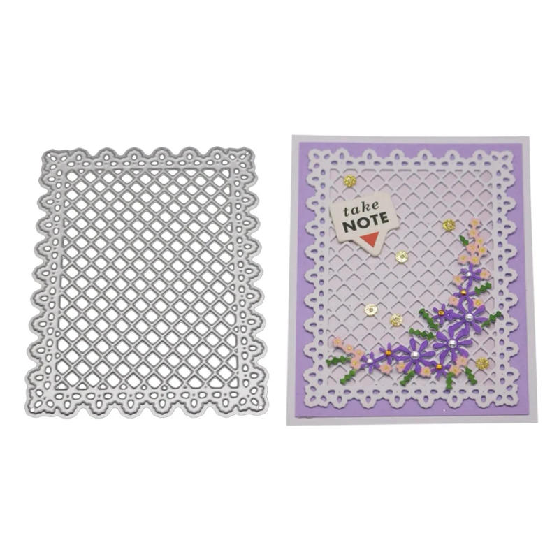 Description Picture 6 of itemRectangle Background Lattice Frame Metal Cutting Dies Diy Scrapbooking Photo Album Decorative Embossing Stencil Paper Card Craft