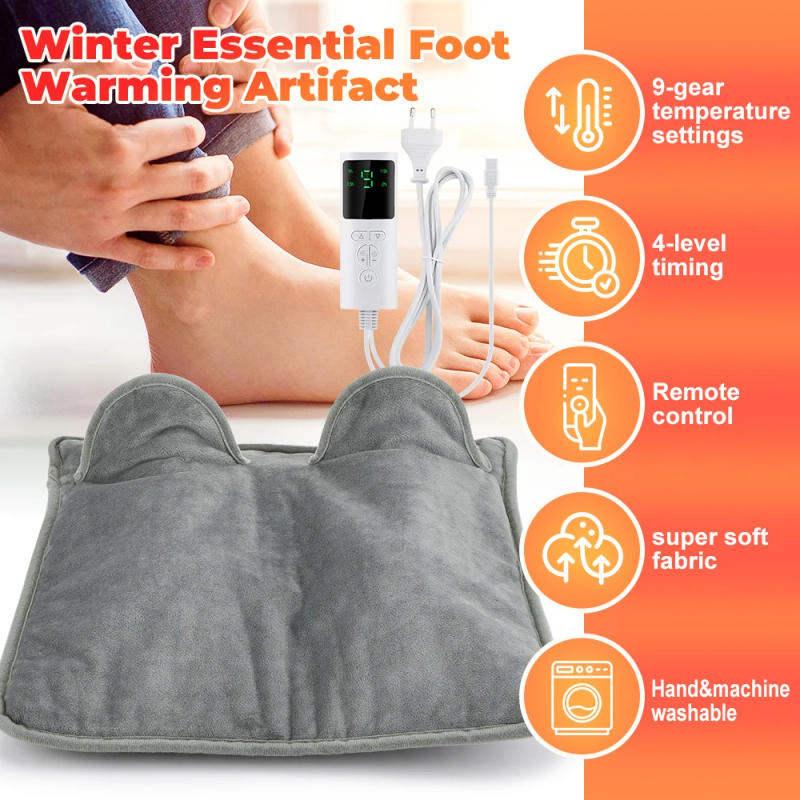 Description Picture 3 of itemElectric Foot Heating Pad Washable Feet Warmer Heater Household Soft Plush Winter Warm Blanket Foot Warming Mat Home Office
