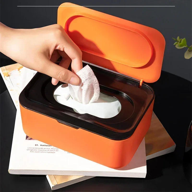 Description Picture 3 of itemPortable Tissue Storage Box with Lid Dustproof Cover for Wet Wipes Dispenser Home Office Mask Storage Box Sealed Organizer