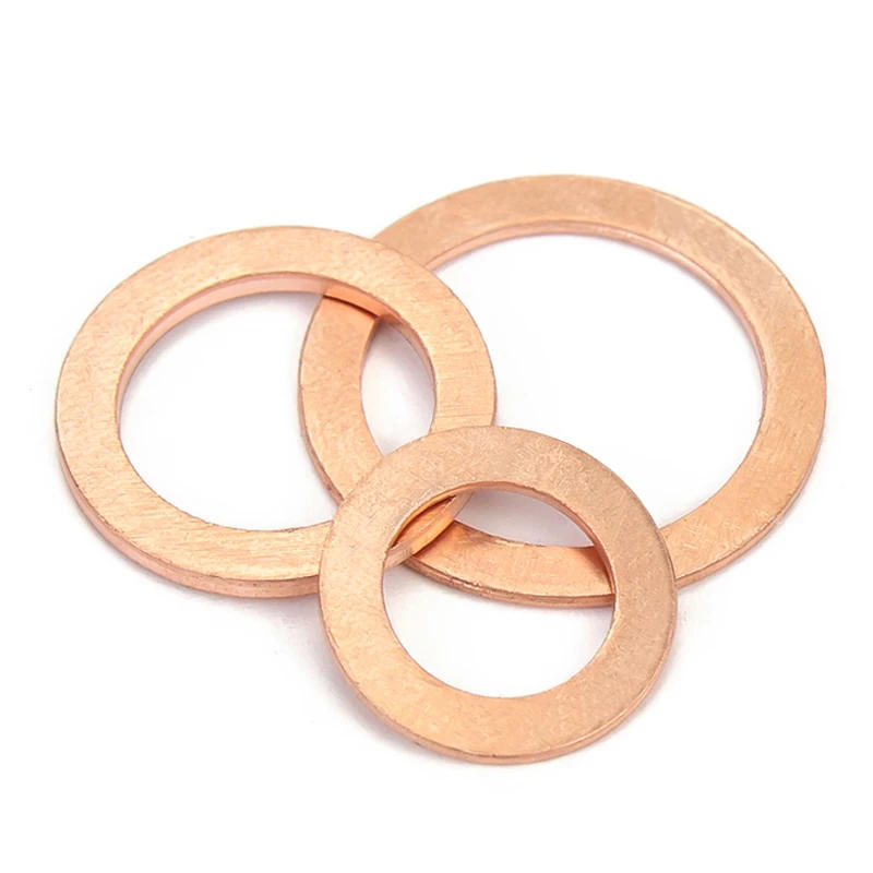 Description Picture 4 of item20/50pcs M5 M6 M8 M10 M12 M14 M16 Solid Purple Copper Washer Flat Ring O Gasket Spacer Washers Sealing Solid Washer Flat Seal