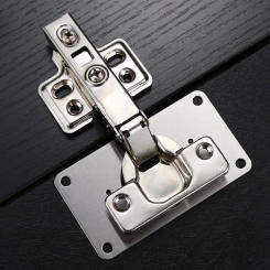 Cabinet Hinge Repair Plate Kit Stainless Steel Door Hinge Mounting Plate With Holes For Home Kitchen Cupboard Furniture