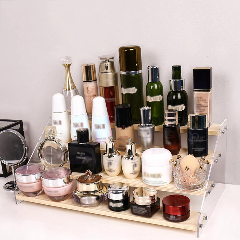 Description Picture 6 of item1pc 3/4/ tier Acrylic and Wooden Display Rack for Perfume Glasses, Cosmetics, Dolls, and Action Figures - Kitchen Organizer wit