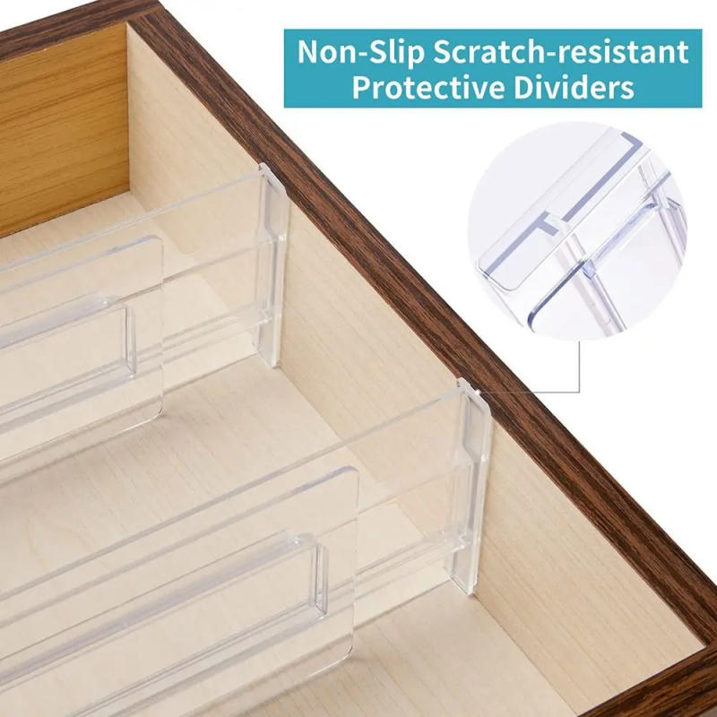 Description Picture 3 of item1PC Drawer Dividers Organizers Adjustable Cabinet Storage Clothes Drawer Organizer Clear Drawers Separators Kitchen Tools