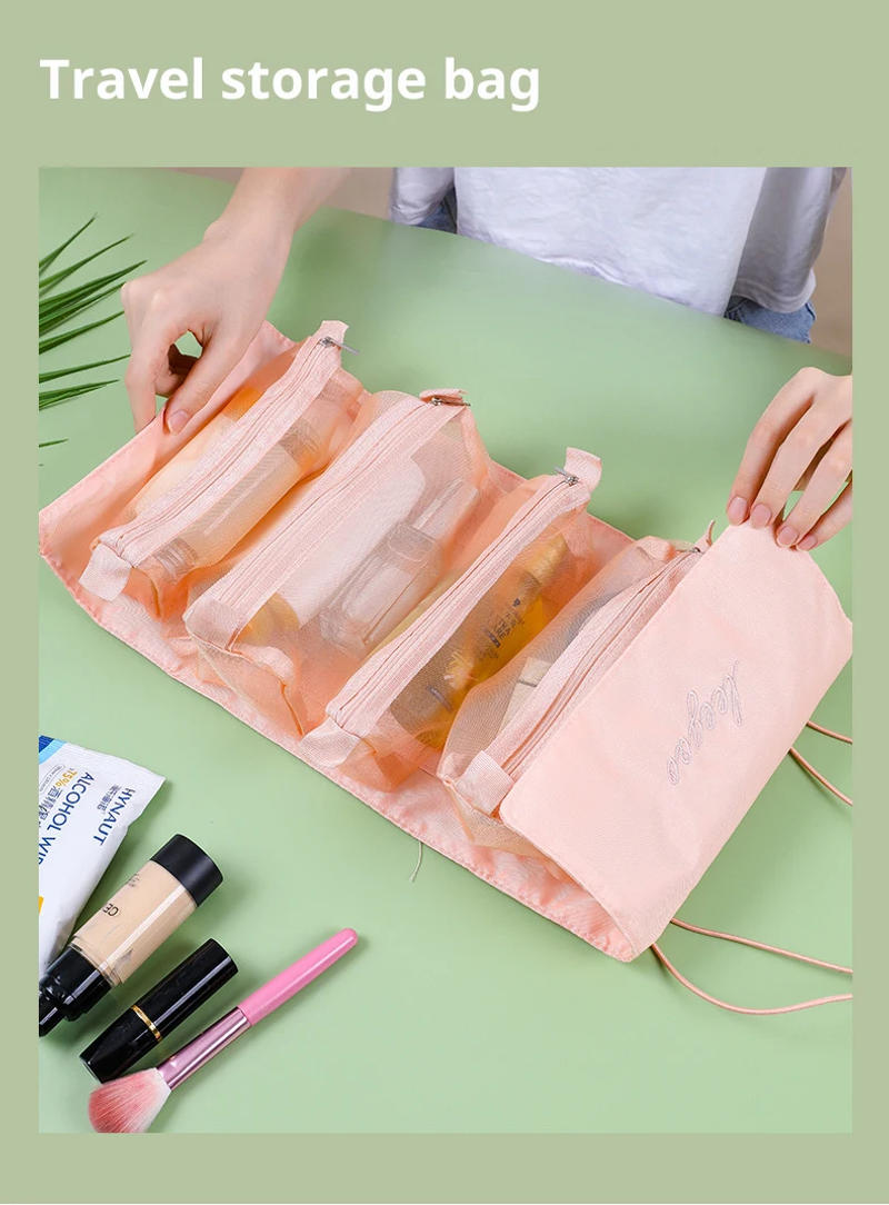 Description Picture 2 of itemDetachable4 in One Makeup Bag Multifunctional and Minimalist Travel WOMEN'S Foldable Travel Cosmetics Storage and Washing Bag