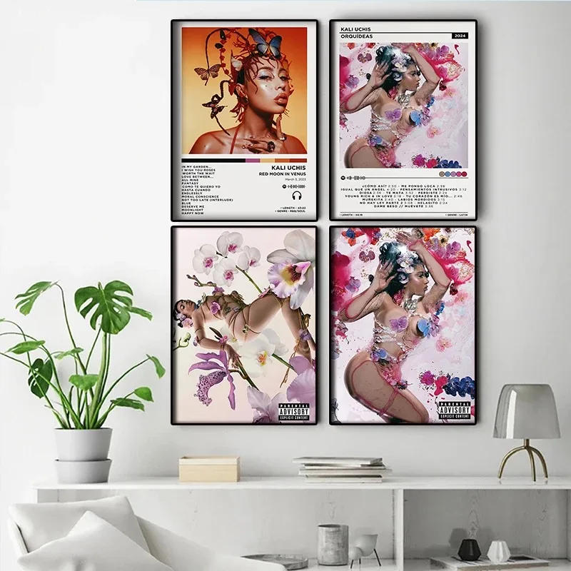 Description Picture 2 of itemKali Uchis Latest Music Album Cover Poster ORQUÍDEAS Modern Home Art Decoration Fan Collection Canvas Painting Wall Art