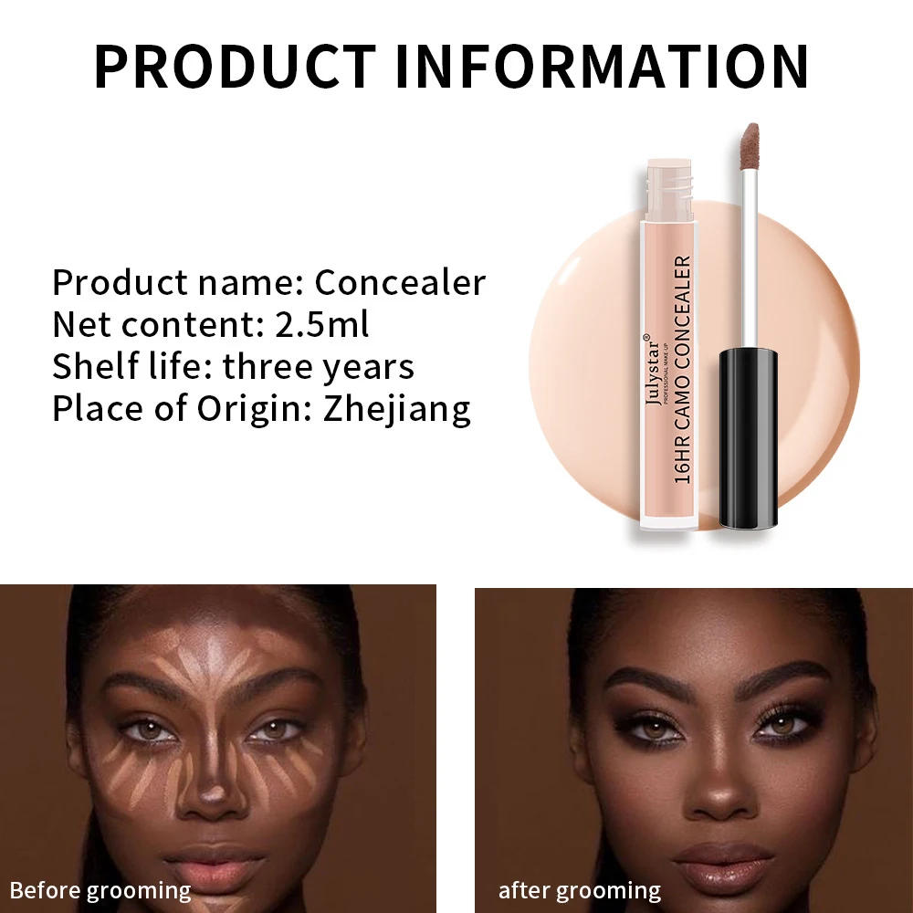 Description Picture 6 of itemEye Liquid Concealer Base 6 Color Full Coverage Suit for All Skin Face Makeup Face Concealer Cover Dark Circles Foundation Cream