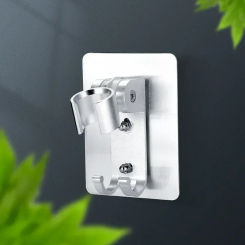 Strong Adhesive 90° Aluminum Wall Gel Mounted Shower Head Holder Adjustable Bathroom Accessories Stand Bracket