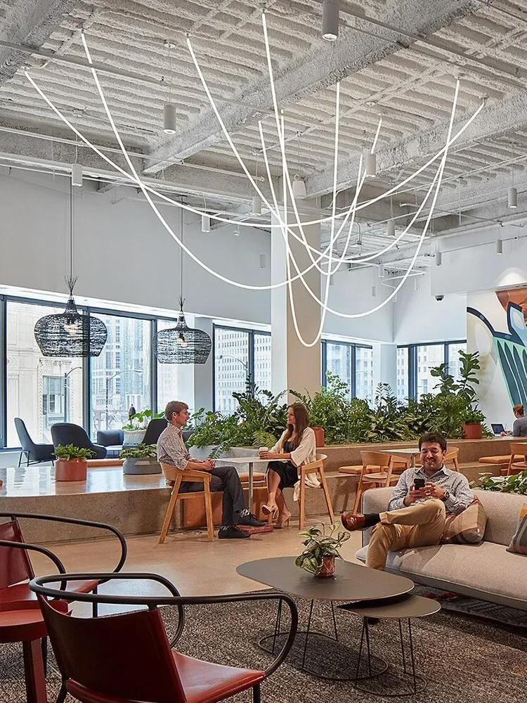 Description Picture 3 of itemMinimalist Designer Silicone LED Pendant Lamp for Living Room Hall Hotel Villa Decor Hanging Chandeliers Suspen Lighting Fixture