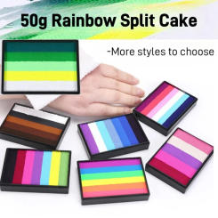 50g face painting split cake rainbow neon matte water based eyeliner body paint no-toxic holiday make up