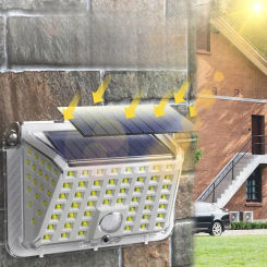 solar led light outdoor garden decoration 90led Lights With 4 working mode IP65 waterproof Solar Motion Sensor Wall Lamps camp
