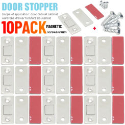 1-10 Sets  Magnetic Cabinet Catches Door Stops Magnet Invisible Soft-Catch Ultra-Thin Anti-Rust Door Magnet with Screw for Home