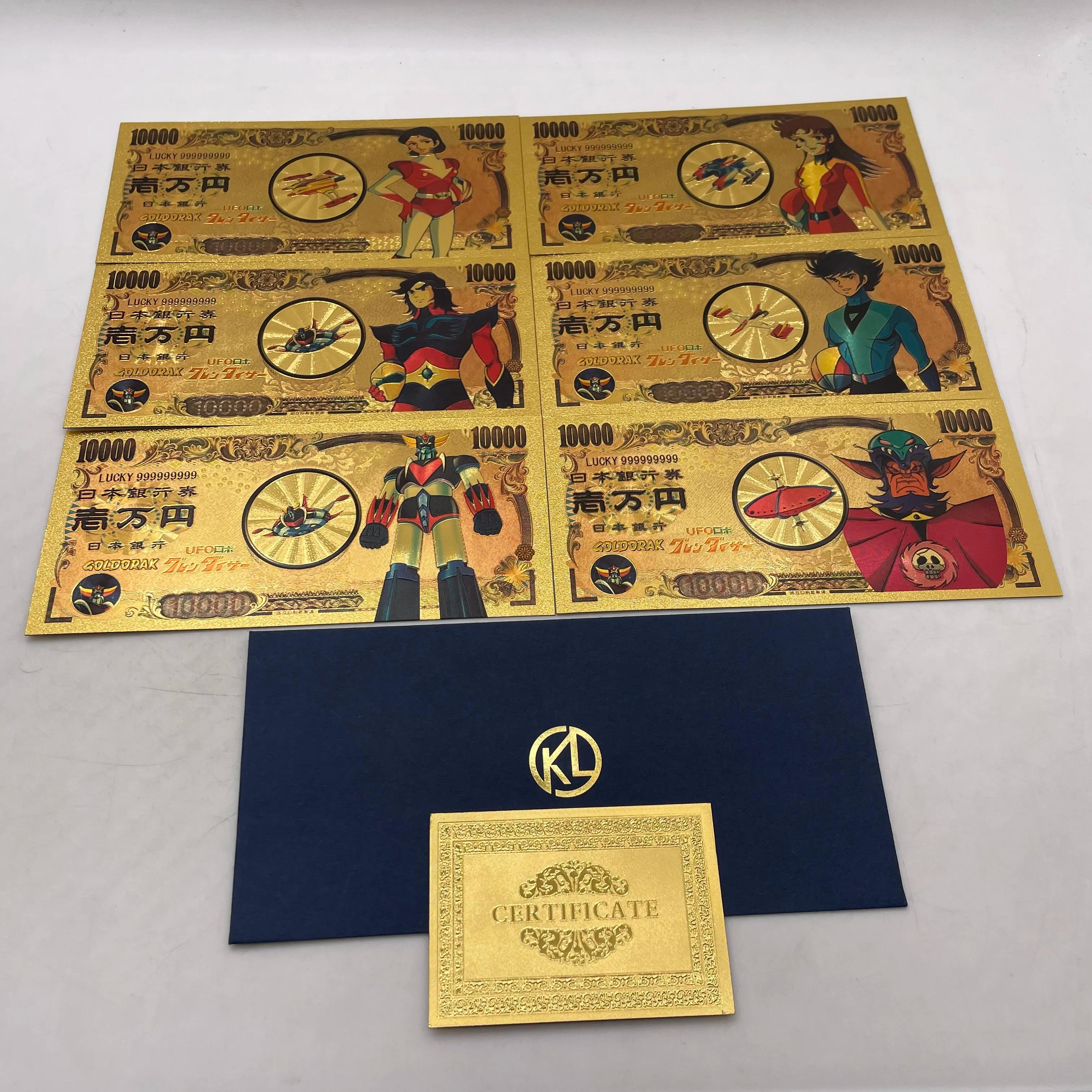Description Picture 2 of item9 Designs UFO Robot Grendizer Goldorak Japanese Classic Anime Alcor Phenici Hikaru Great Vega Gold Banknotes Collection