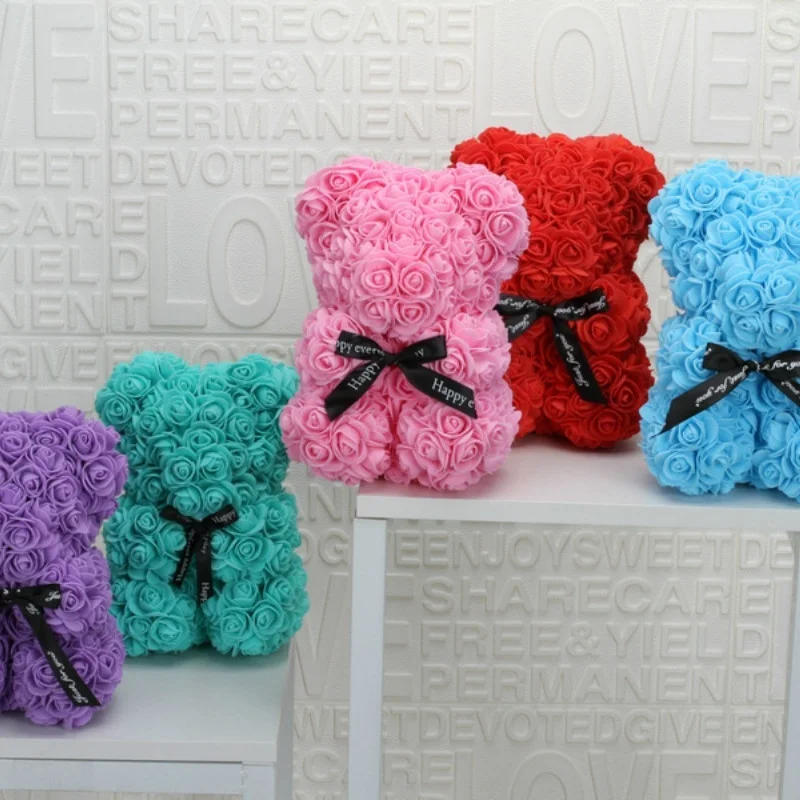 Description Picture 6 of itemRomantic Valentine's DayCreative Eternal Flower Rose Bear Christmas Gift Rose Bear Hug Bear Wedding  Flower Decoration Gift
