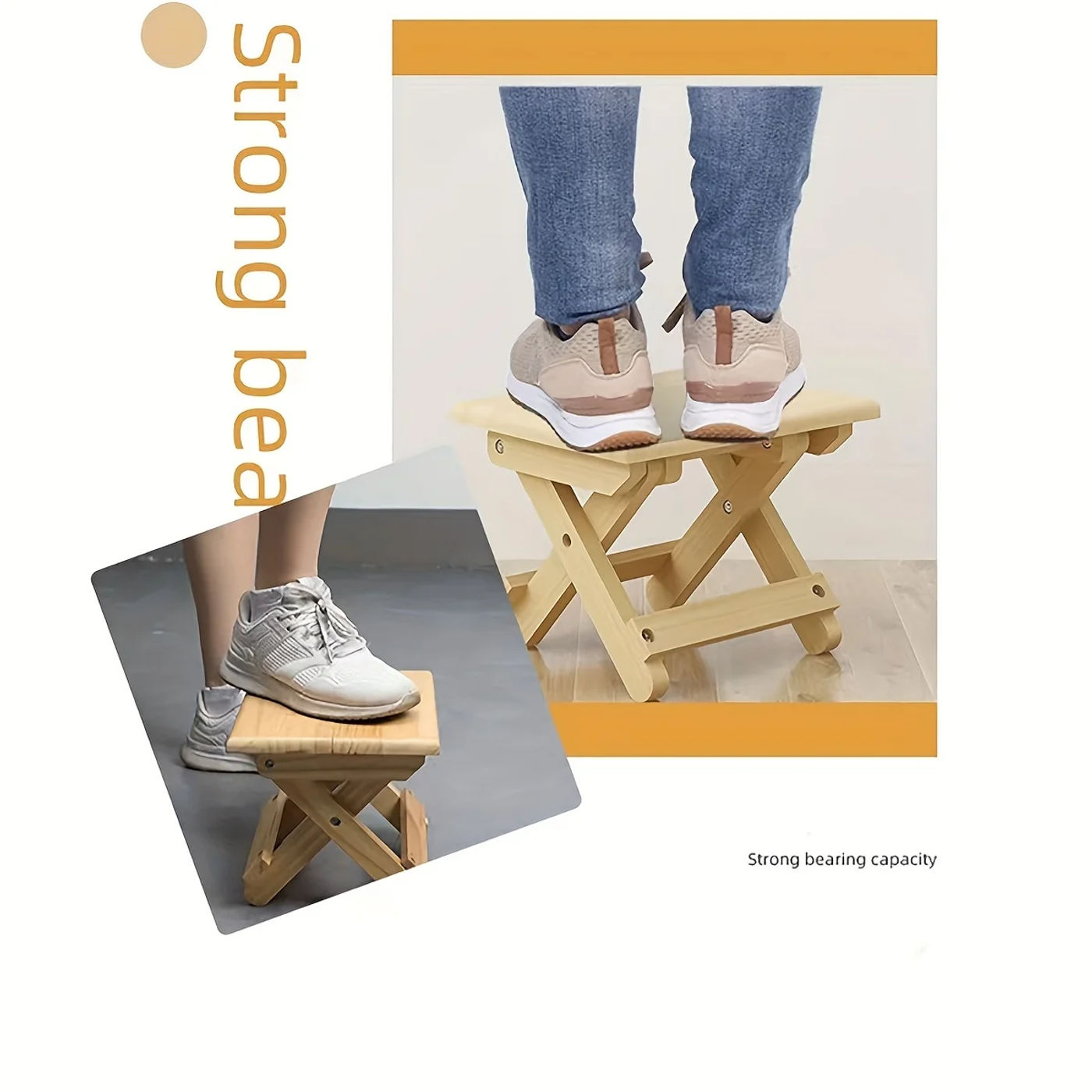 Description Picture 2 of itemVersatile Durable Hardwood Folding Stool - Eco-Friendly, Classic-Style, for Fishing, Outdoor, Home Use, Compact & Portable Bench