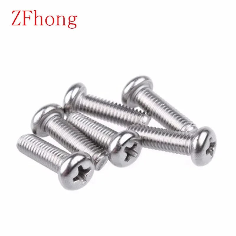 Description Picture 5 of item10PCS-100pcs DIN7985 304 Stainless Steel Cross Recessed Pan Head Screws Phillips Screws M1 M1.2 M1.4 M1.6 M2 M2.5 M3 M4 M5 M6