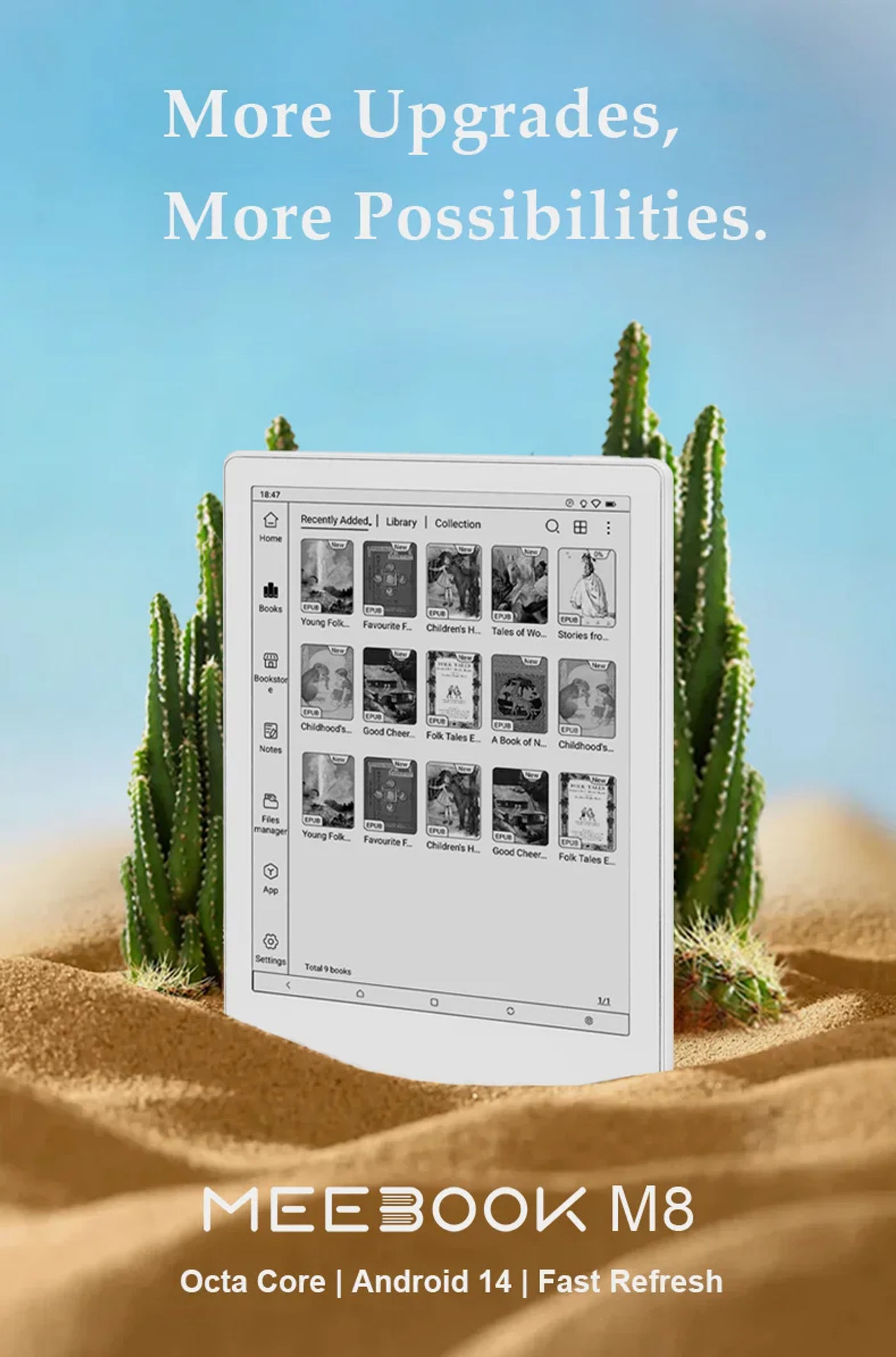 Description Picture 2 of itemMeebook M8 7.8"  Android 14 Ebook reader электронная книга  with google play store and fast refresh 4G RAM 64GB ROM