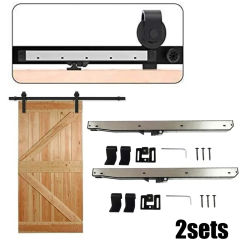 2PC Sets Silver Soft Close Mechanism Suitable For Damper Sliding Barn Door Hardware Track Kit  Furniture Hardware Slides