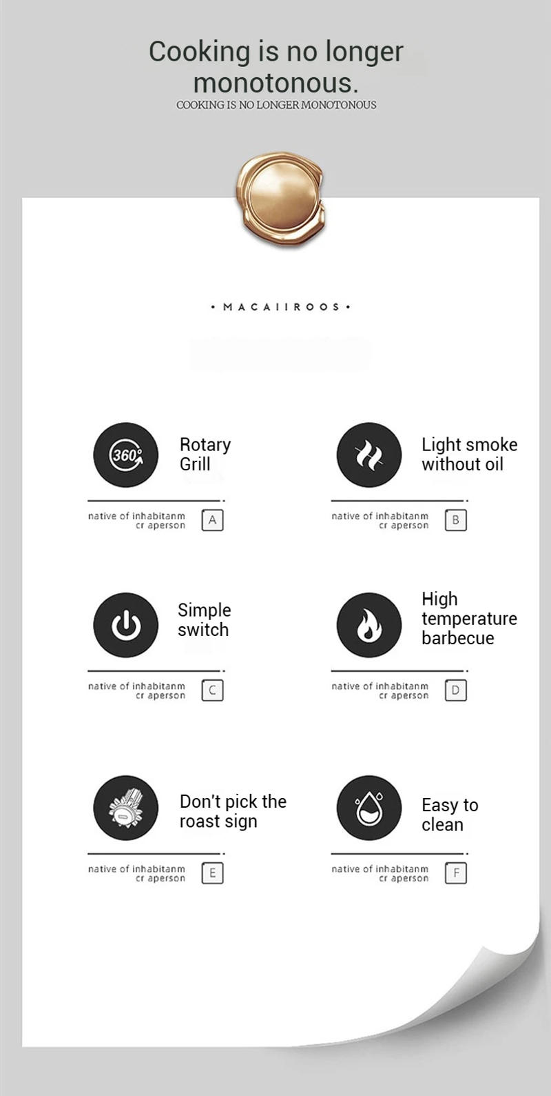 Description Picture 3 of itemHome desktop smoke-free barbecue electric grill high-temperature automatic rotating Barbecue machine eectric oven 220V