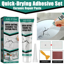 Practical Floor Tile Repair Cream Environmentally Universal Ceramic Repair Agent Quick-Drying Adhesive Set for Peeling Holes