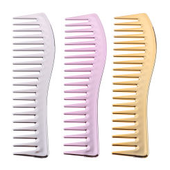 Scalp Massage Hair Brush Resin Electroplating Hairdressing Comb Detangling Comb Barber Clipper Combs for Beauty Salons Home Use