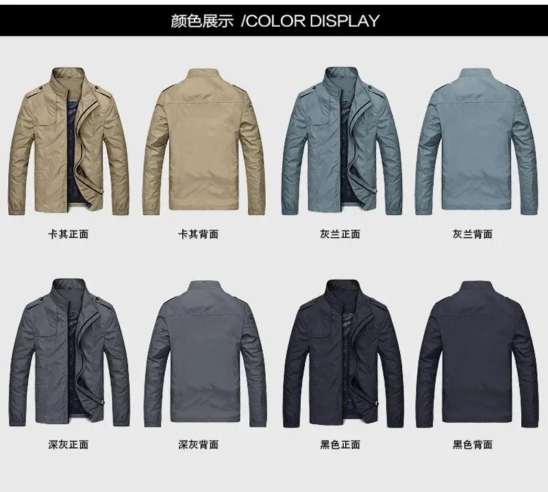 Description Picture 5 of itemMale Casual Quality Print Men Spring Jackets and Coats Jaqueta Masculina Slim Fit Zipper Jacket Hombre Windbreaker Coat Clothes