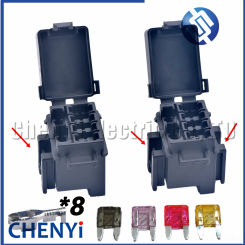 8 Pin 4 Ways Mini Blade Type Fuse Holder BX2047C-1 BX2047C-2 Micro In-line InLine Fuse Holders with  Pin Without Fuses