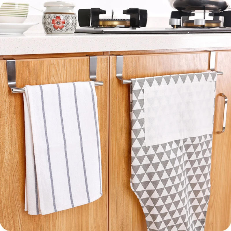 Description Picture 6 of itemKitchen Cabinet Door Towel Bar Stainless Steel Door Back Towel Hanging Holder Bathroom Punch-free Towels Hooks Home Organizer