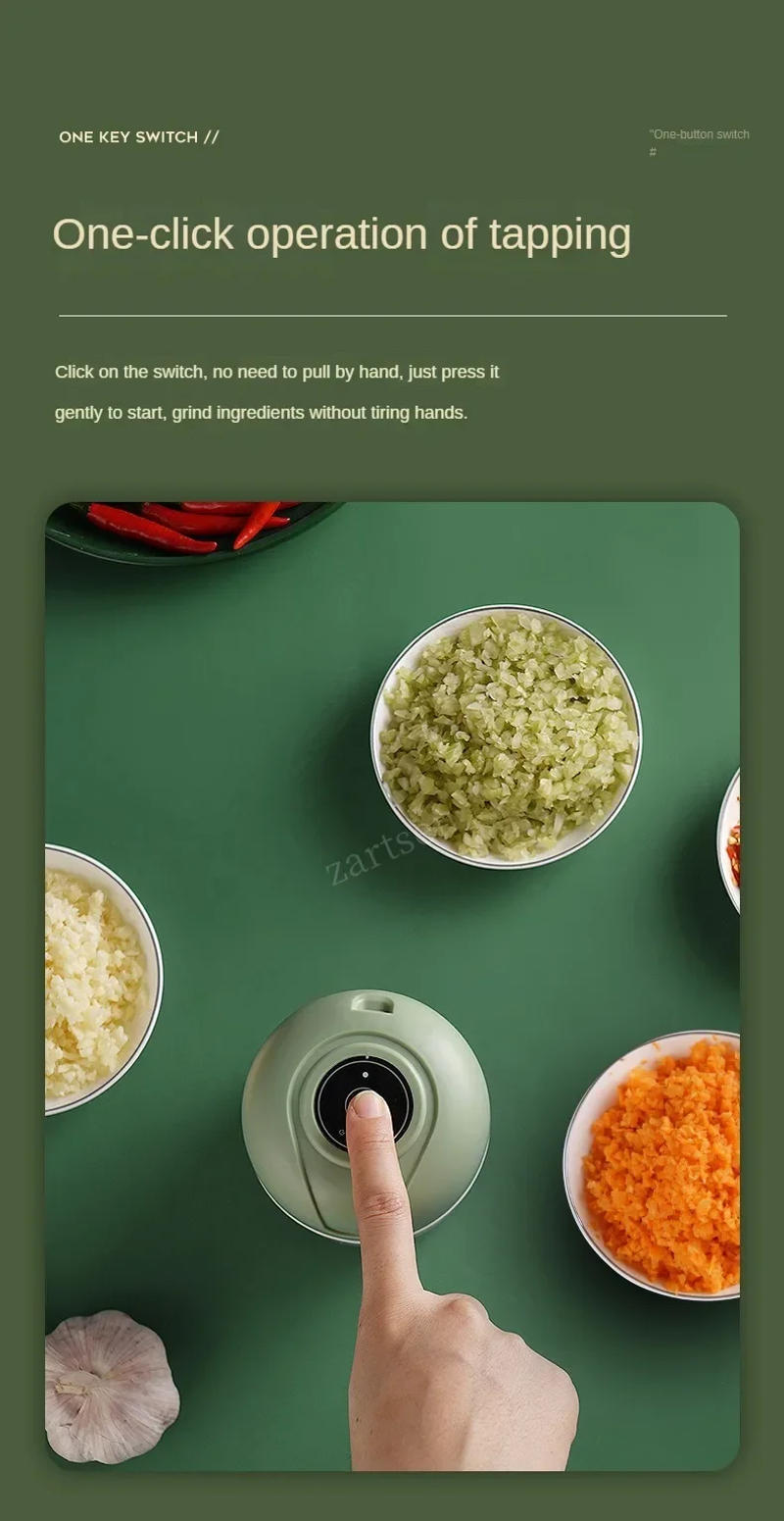 Description Picture 6 of itemElectric Food Chopper Garlic Crusher Meat Grinder Mini Garlic Press Vegetable Chopper Masher Machine USB Kitchen Gadgets