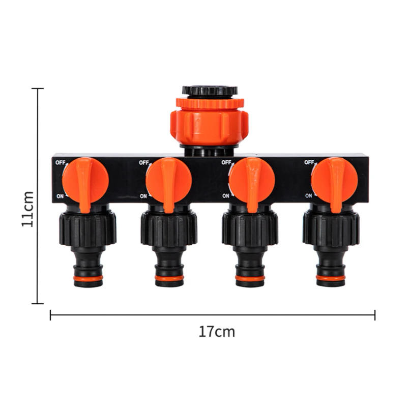 Description Picture 4 of itemGarden Hose Distributor Four-Way Faucet Water Pipe Distributor Independent Switch Hose Splitter Valve Connector Adapter  ï»¿