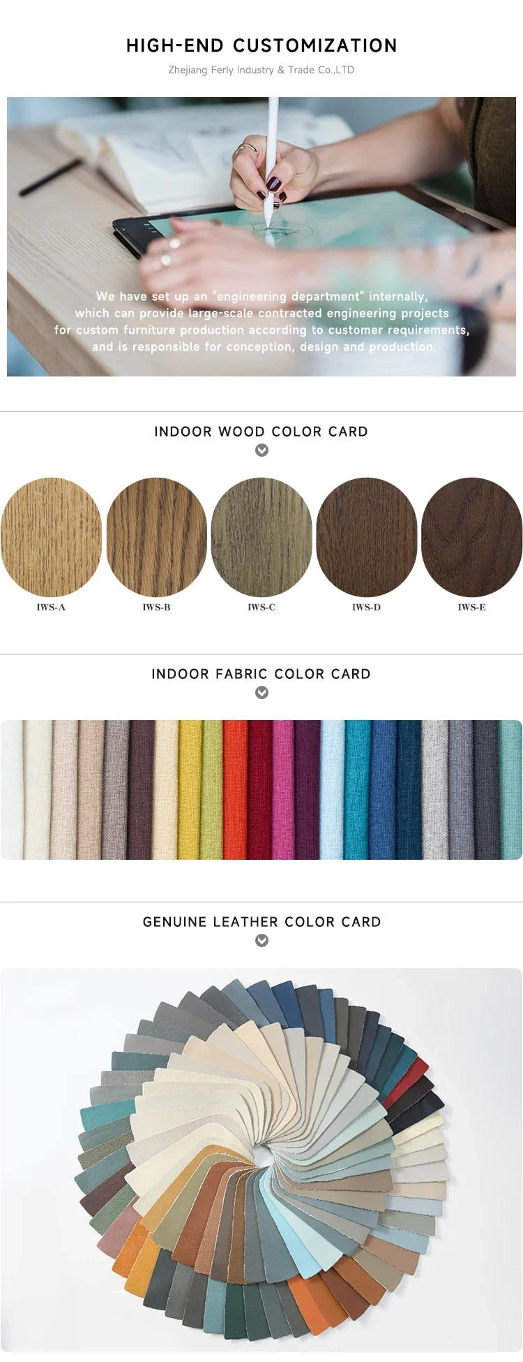 Description Picture 5 of itemAmerican Style Minimalist Luxury Home Furniture Living Room Fabric Sofa Left Arm Sofa 280cm