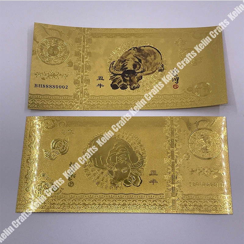 Description Picture 5 of itemTwelve Constellations Chinese zodiac gold banknote commemorative 12 Symbolic Animals Dragon Snake Sheep Monkey Dog Golden Cards