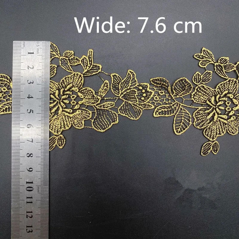 Description Picture 6 of itemFlower Embroidered Lace Trim Ribbon, DIY Handcrafts, Wedding Dress Decorations, 1 Yards