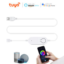 5V USB Smart Tuya RGB LED Strip Light Controller Dimmable Brightness Dimmer Strip Controller Work with Alexa Google Assistant