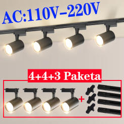 Full Set Led Track Light Fixture Rail 110-220V COB Ceiling Track Lamp 20/40W Spot Lighting For Clothing Shop Living Room Home