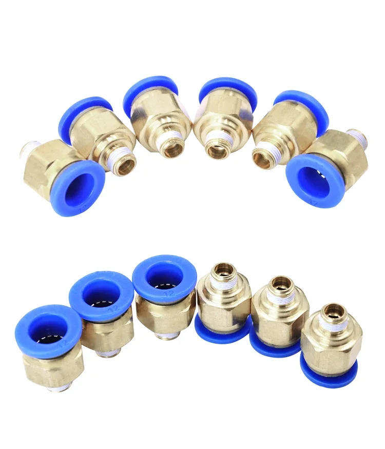 Description Picture 2 of itemPC12-01 500PCS A Lot Quick Air Hose Connector 12mm To Thread BSP 1/8" Male Nipple Brass Coupling One-Touch Pneumatic Fitting