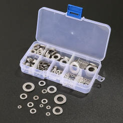 360 Pcs Stainless Steel M2 M2.5 M3 M4 M5 M6 M8 M10 Flat Washers Kit with Box with Abrasion Resistance