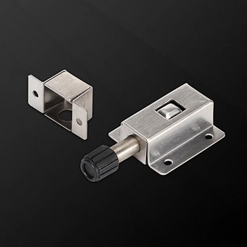 Description Picture 6 of itemPopular Stainless Steel Silver Door Latch Sliding Lock Barrel Bolt Automatic Spring Latch With Screws