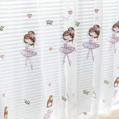 Girl Embroidered Curtain Girl Bedroom Room Gauze Curtain Boutique Embroidery Modern 1 PC Small Fresh Window Screen Dancing