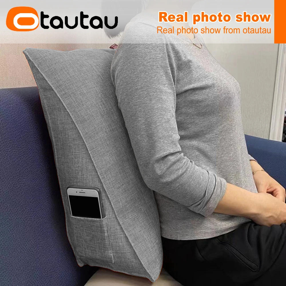 Description Picture 5 of itemOTAUTAU Cotton Linen Triangle Pillow Case Sofa Bed Backrest Cushion Cover Back Lumbar Waist Ergonomic Pillows No Filler ZT4XMM1T