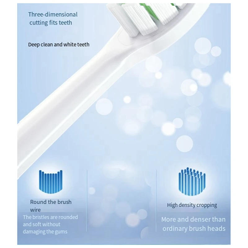 Description Picture 6 of item4 Replacement Brush Heads For  HX6064 HX6930 HX6730 Sonic Electric Toothbrush Vacuum Diamond Bright