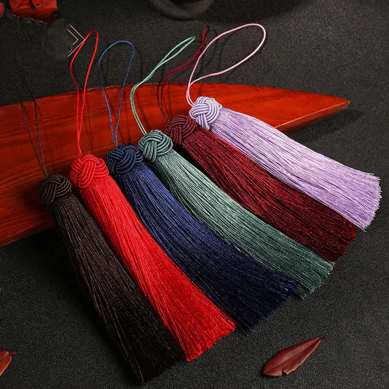 Description Picture 5 of item5 Pcs Crafts Tassels 15cm Polyester Tassels Silky Floss Bookmark Tassels with Pineapple Cap for DIY Jewelry Making Accessories