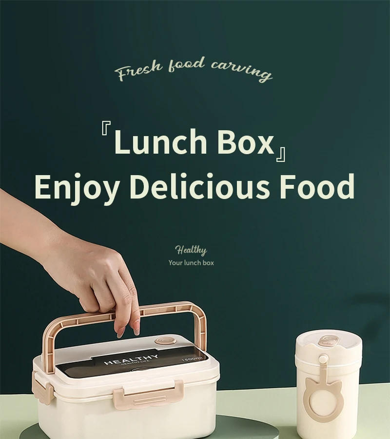 Description Picture 2 of itemMicrowave Dinnerware Food Lunchboxes School Child Plastic Lunch Container Bento Storage Cute Lunch Box for Kids Picnic School