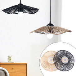 Boho Style Imitation Rattan Lampshade Chandelier Hanging Lamp Ceiling Pendant Lights Covers Room Lamp Shade Decoration