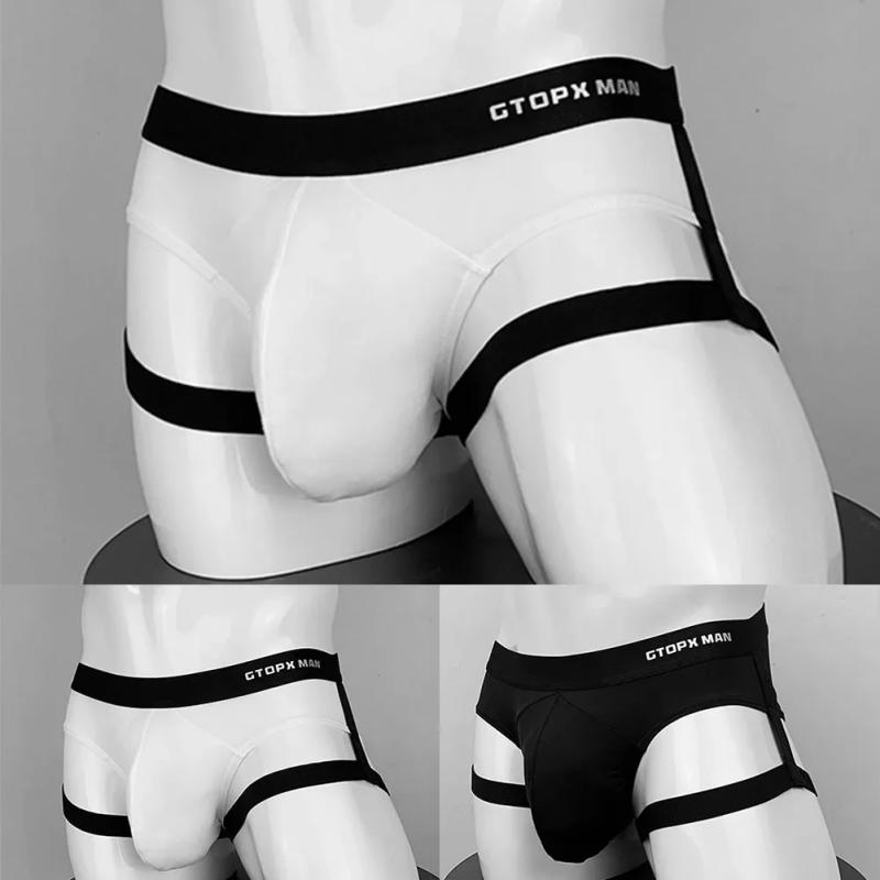 Description Picture 2 of itemMen's Jockstrap Briefs Suspender Underwear Backless Low-Rise Underpants Thong U Convex Pouch Panties Erotic Solid Lingerie