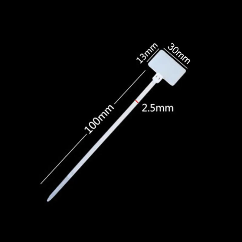 Description Picture 3 of item100Pcs Colorful Nylon Cable Ties Plastic Label Strapping Tape Easy Mark Tag Labels Self-locking Zip Ties Mesh Wire Marker Tools