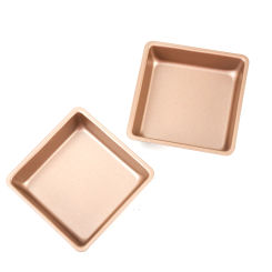 2PCS 4 Inch Carbon Steel Baking Pans DIY Square Cake Moulds Premium Non-Stick Bakeware Set Kitchen Tools Baking Mold