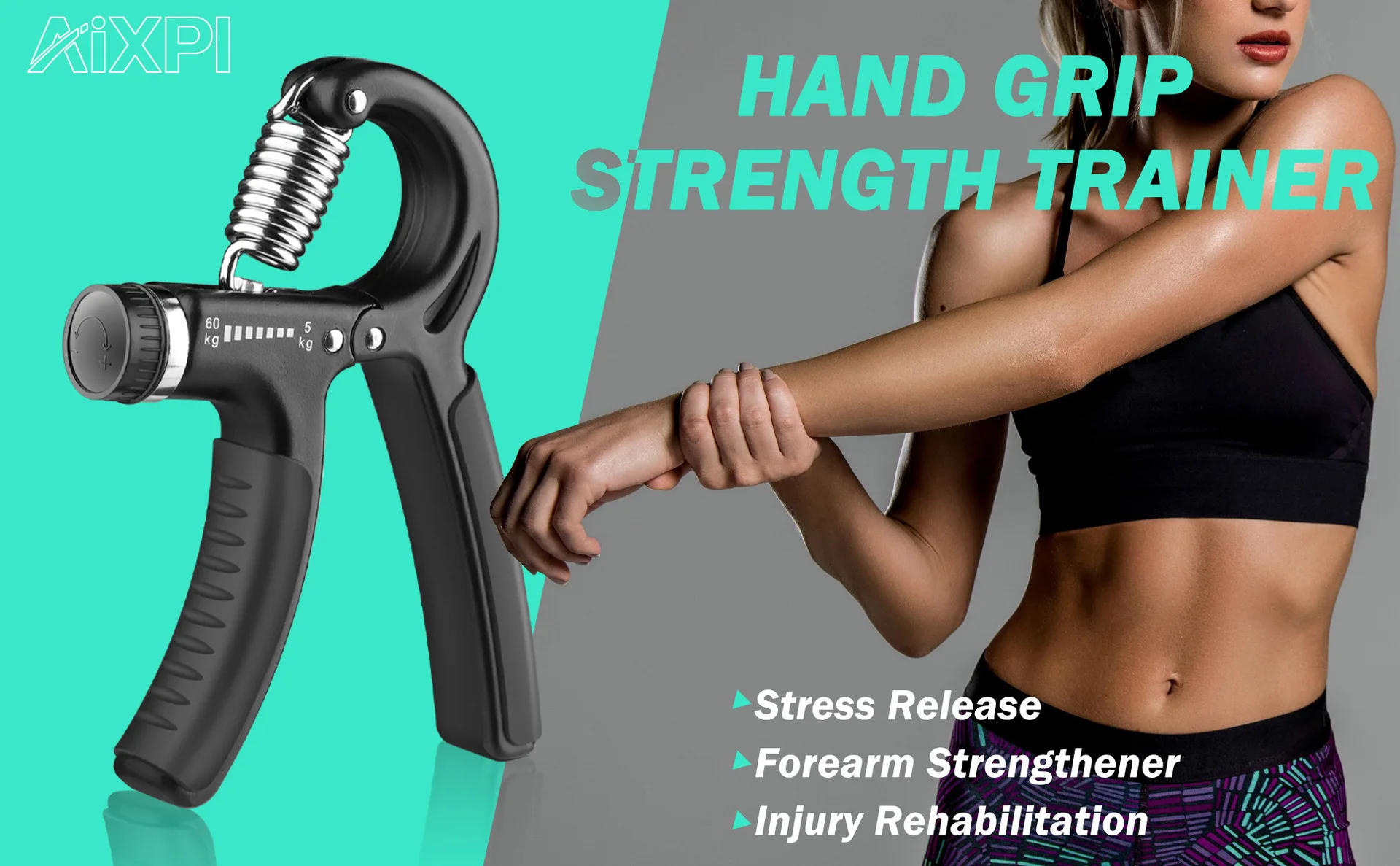 Description Picture 3 of item11~132lb Adjustable Hand Grip Strengthener Forearm Exerciser Finger Rehabilitation Gym Accessories Men Arms Trainer Yoga Gripper