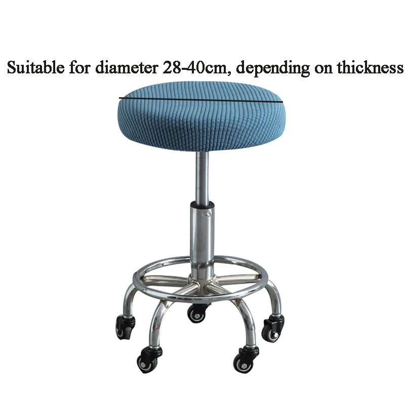 Description Picture 2 of itemRound Chair Cover Polar Fleece Seat Cover Stretch Bar Stool Cover For Bar Banquet Hotel Dining Home Decor Washable Removable