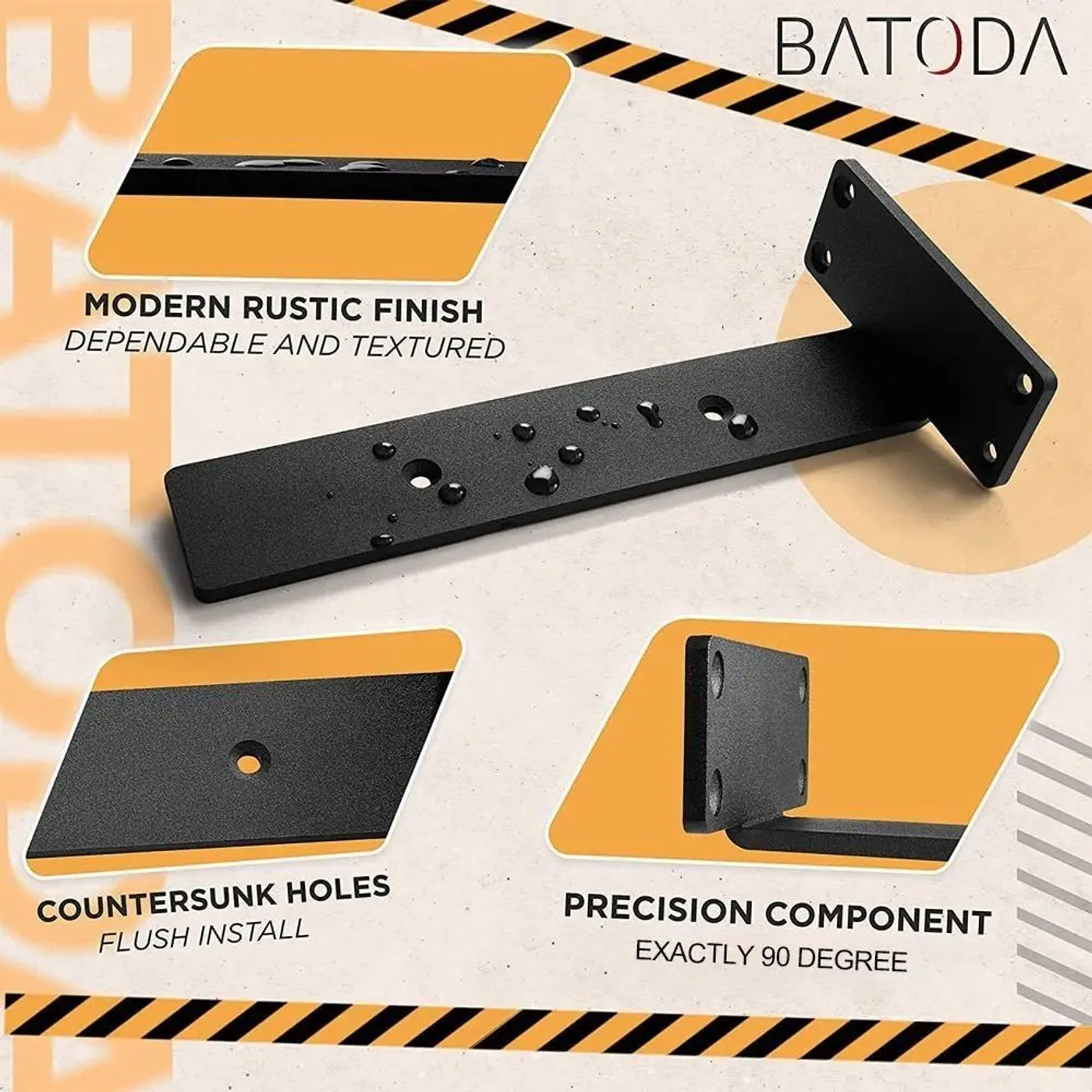 Description Picture 5 of itemFloating Shelf Brackets Heavy Duty Cast Iron Shelves Brackets, 1/5 Inch Thicked  Invisible L Brackets for Shelves Support